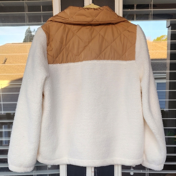 J CREW Quilted sherpa fleece half-zip pullover Sz M - Picture 7 of 12